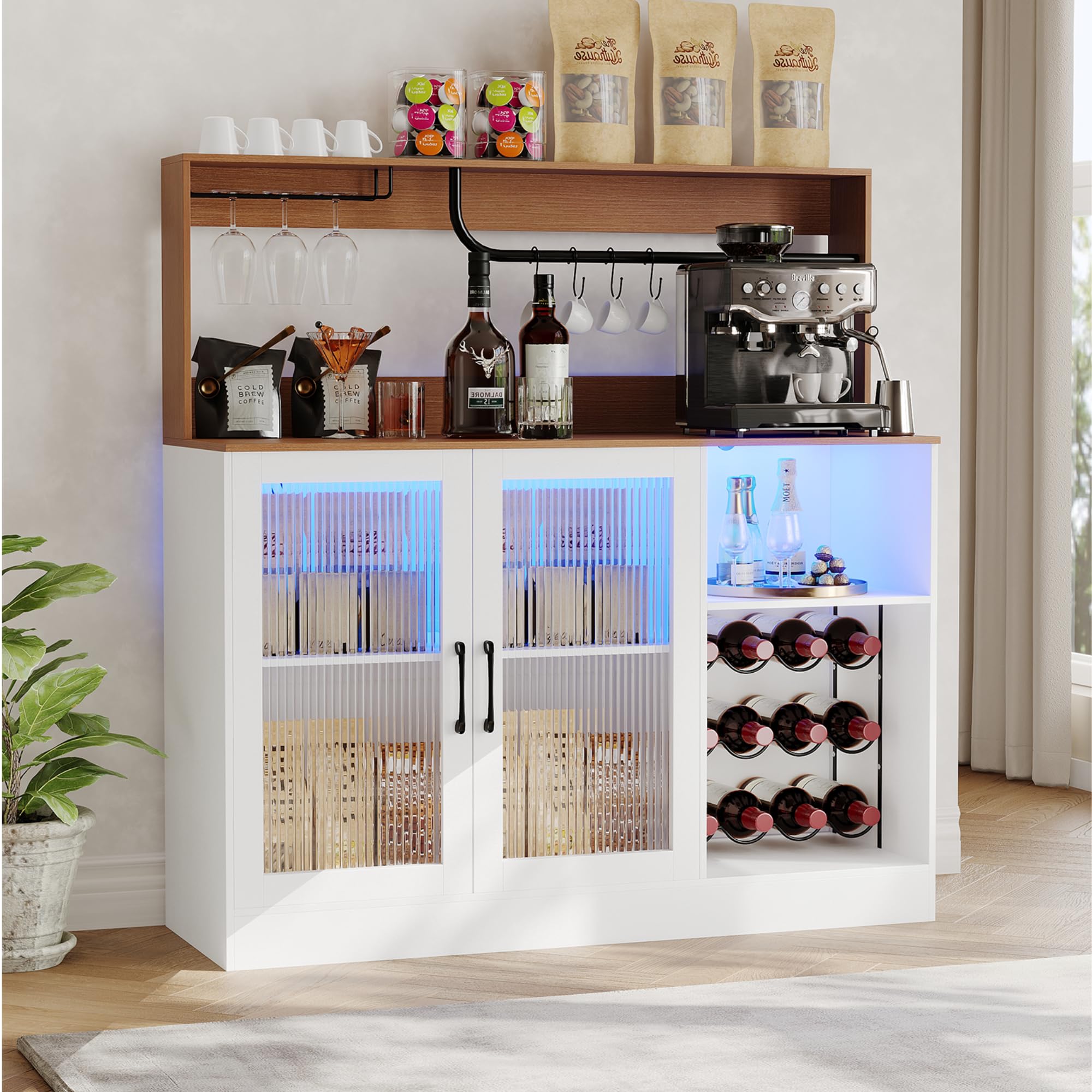 Home Bar Setup - Lemari Bar Anggur Dengan Lampu LED,