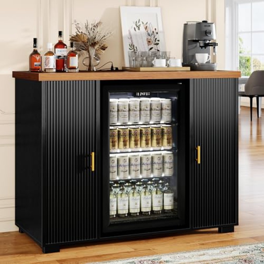 Home Bar And Fridge - Lemari Bar Kopi 47 Fluted dengan
