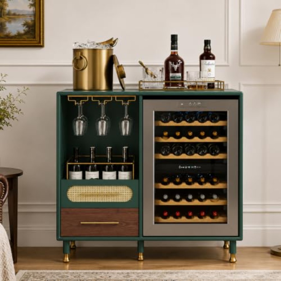 Home Bar And Fridge - Lemari Bar dengan Ruang Kulkas Mini,