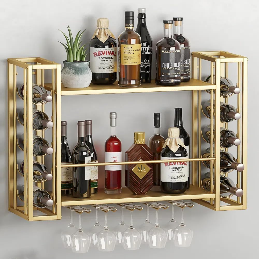 Home Bar Shelf - Rak Anggur yang Dipasang di Dinding,