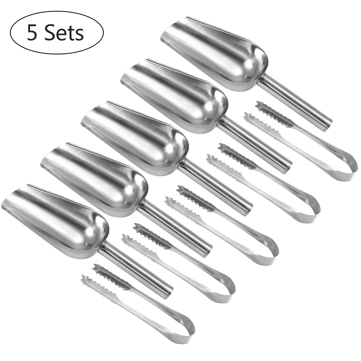5Pcs Set Sendok Es dan Penjepi - Home Bar Set ulasan dan harga