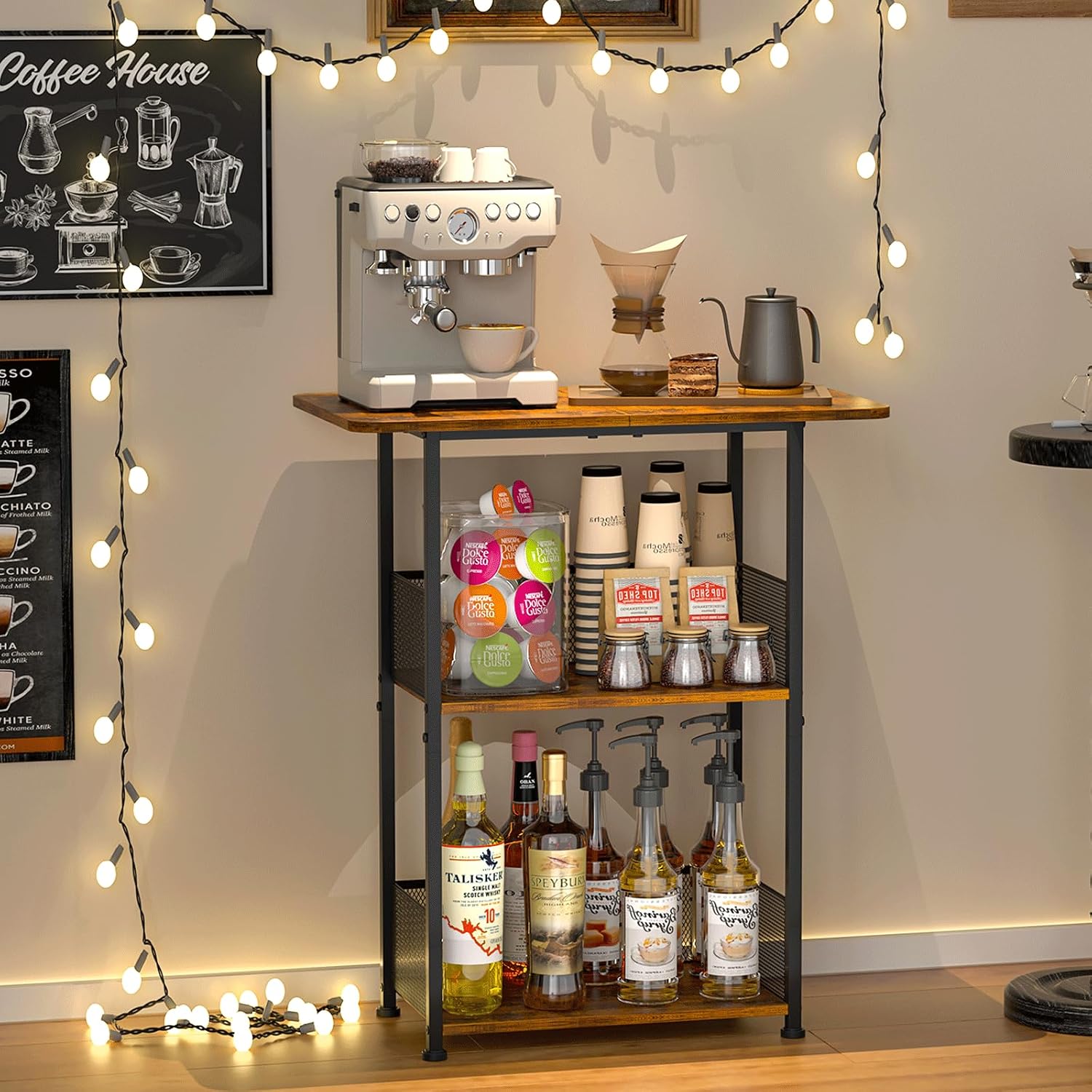 Rak Bar Kopi Mini Berdiri, Mej - Home Bar Setup ulasan dan harga