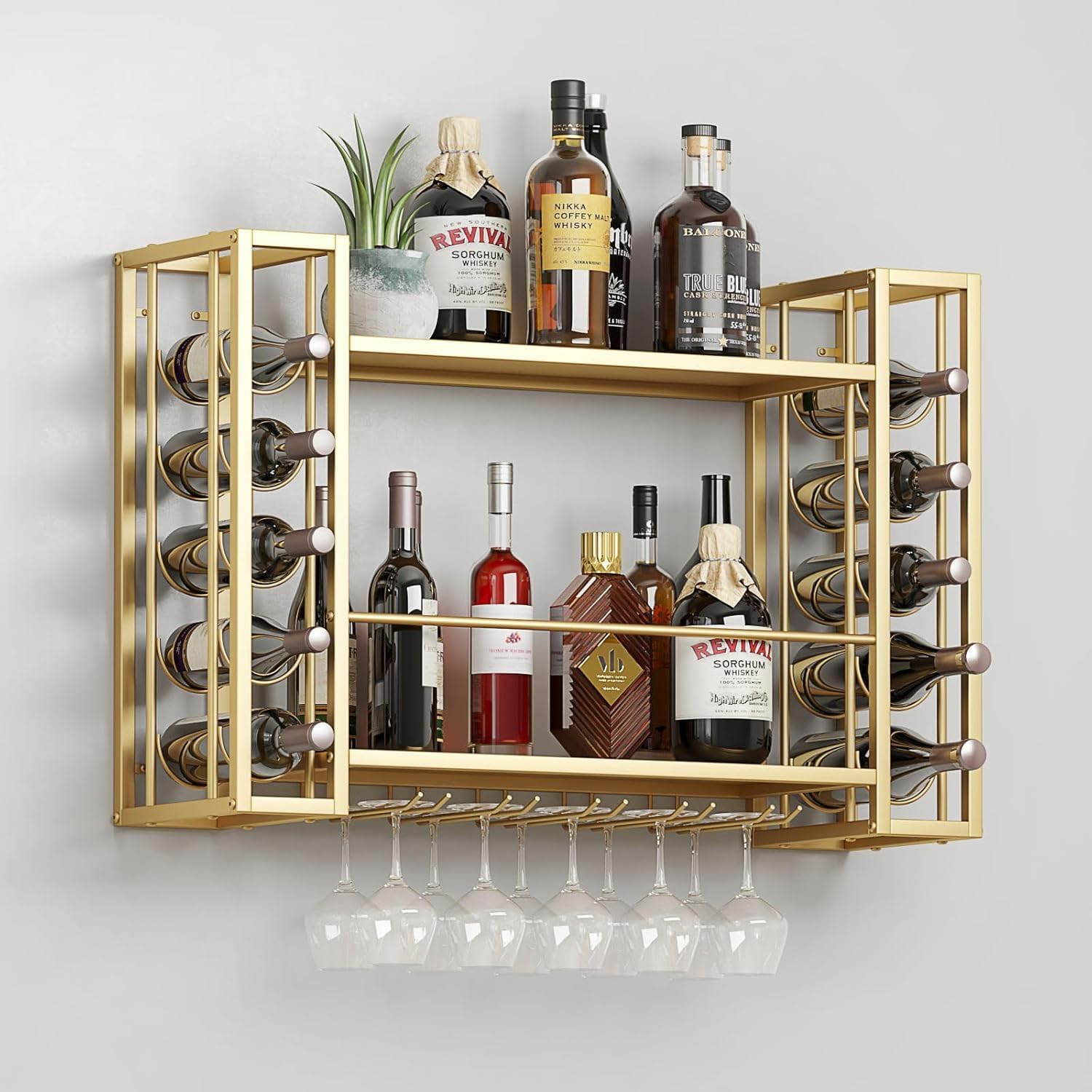 Rak Anggur yang Dipasang di Di - Home Bar Shelf ulasan dan harga